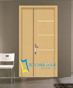 Cửa gỗ MDF melamine 2 cánh mẹ bồng con KD.R5