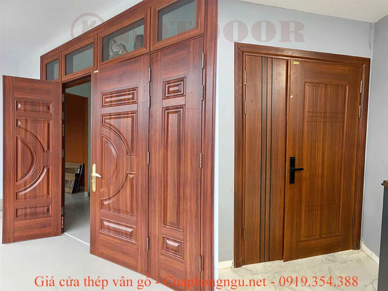 Giá cửa thép vân gỗ