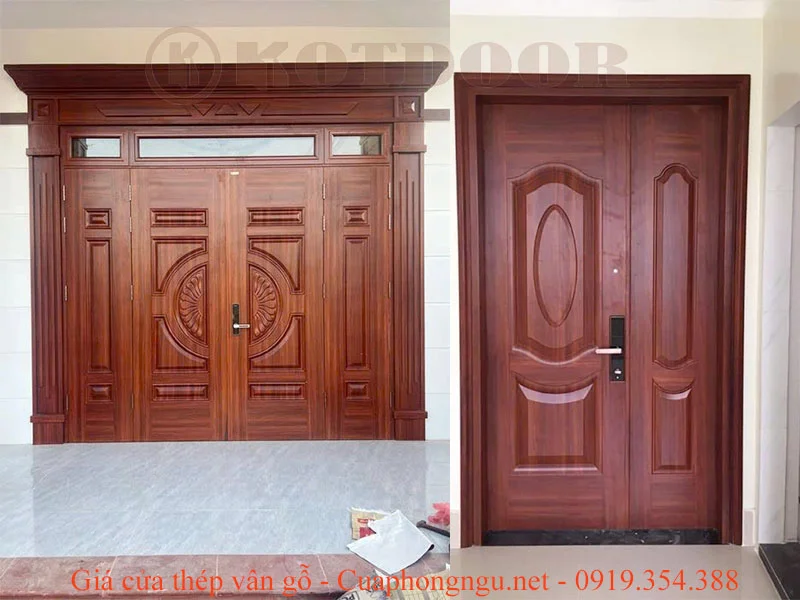 Giá cửa thép vân gỗ
