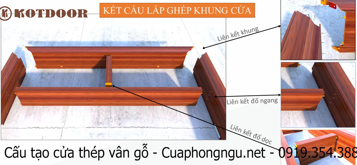 Cấu tạo cửa thép vân gỗ