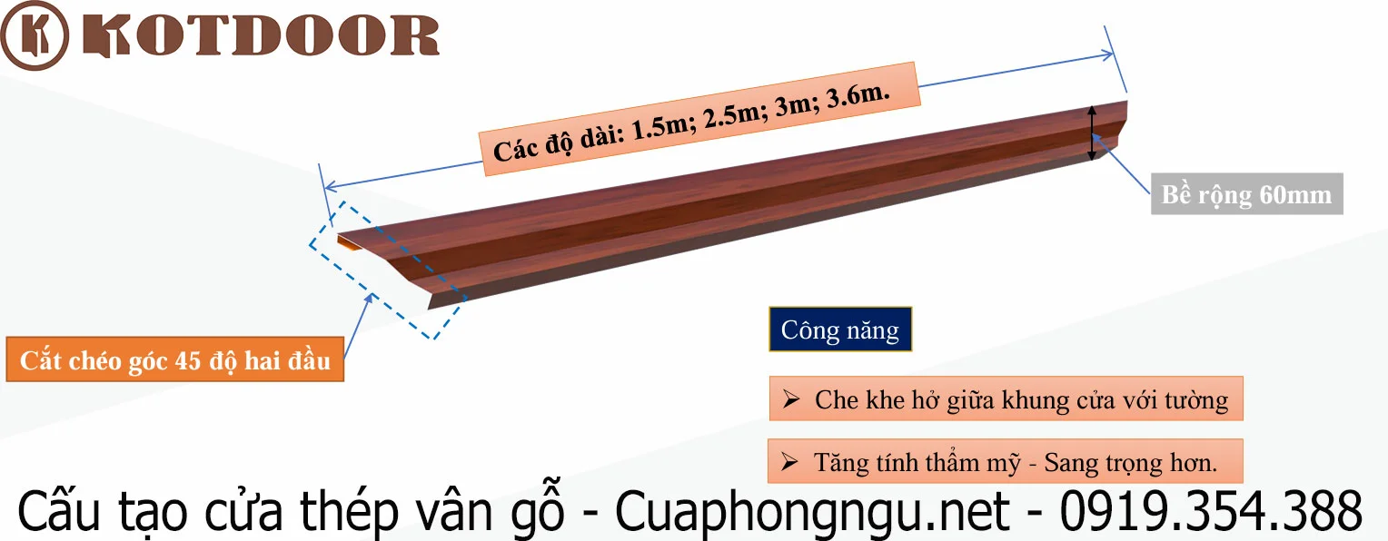 Cấu tạo cửa thép vân gỗ