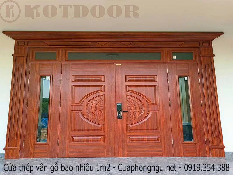 Cửa thép vân gỗ bao nhiêu 1m2