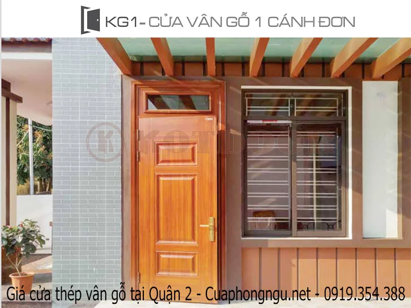 Giá cửa thép vân gỗ tại Quận 2