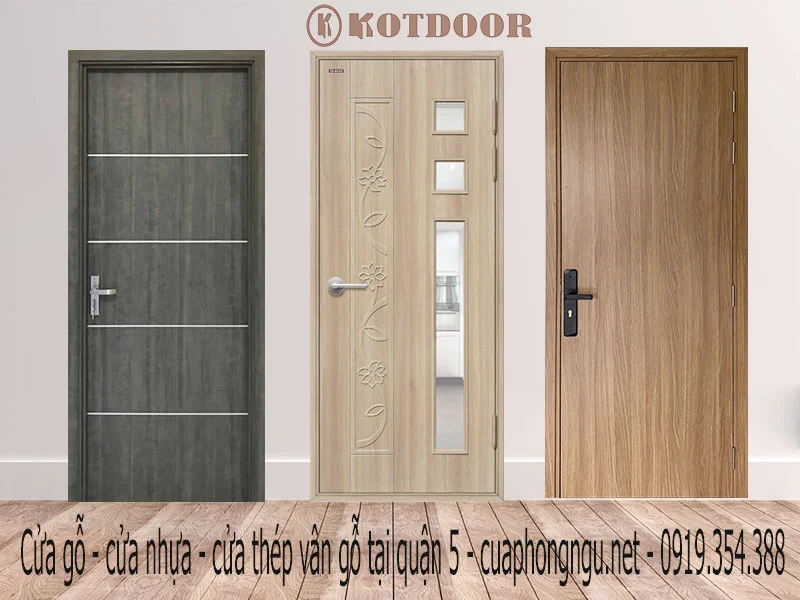 Cửa gỗ - cửa nhựa - cửa thép vân gỗ tại quận 5