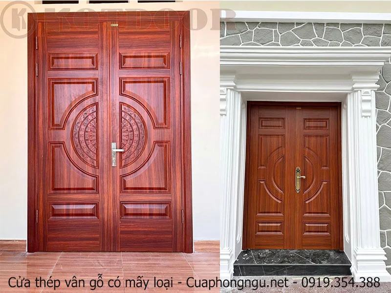 Cửa thép vân gỗ có mấy loại