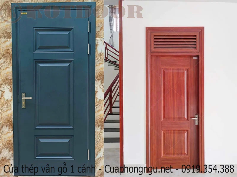 Cửa thép vân gỗ 1 cánh