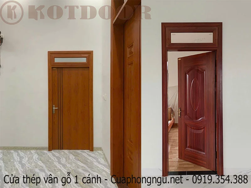 Cửa thép vân gỗ 1 cánh