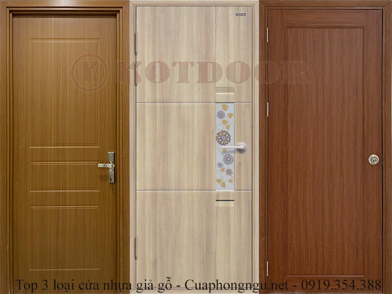 top 3 loại cửa nhựa giả gỗ