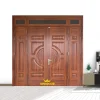 Cửa thép vân gỗ 4 cánh lệch
