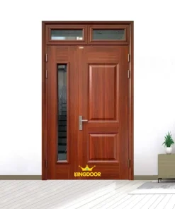 Cửa thép vân gỗ 2 cánh lệch KG-21.06.K-2TK