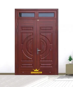 Cửa thép vân gỗ 2 cánh đều KG-22.01H.01H-2TK