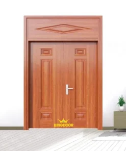 Cửa thép vân gỗ 2 cánh đều KG-22.03A.03A-1PT