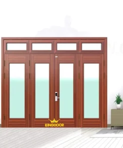 Cửa thép vân gỗ 4 cánh đều KG-42.K.K-4TK